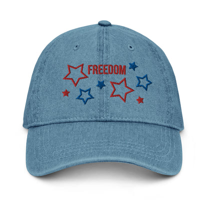 Casquette de baseball en Jean de couleur bleue "Freedom"