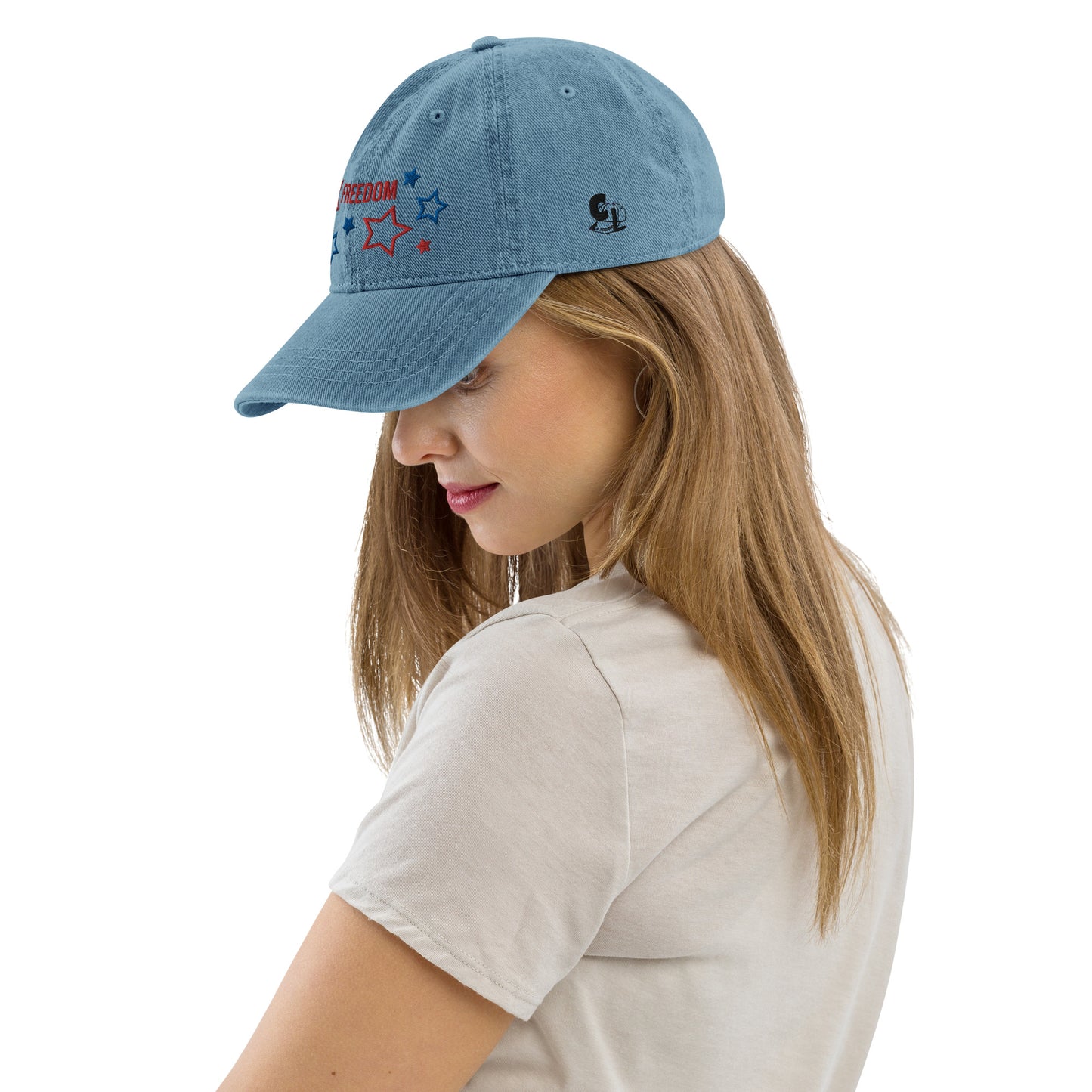 Casquette de baseball en Jean de couleur bleue "Freedom"