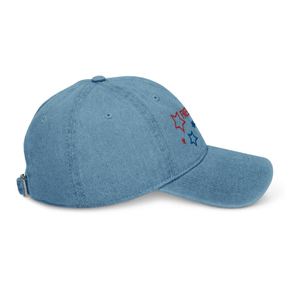 Casquette de baseball en Jean de couleur bleue "Freedom"