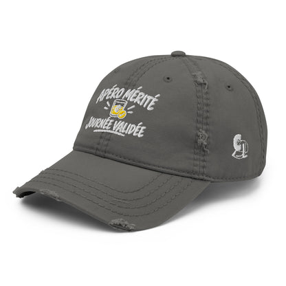 Casquette Baseball, brodée « Apéro validé, journée validée », en Charcoal Grey, vue de trois quarts, image 10