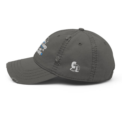 Casquette Baseball, brodée « Pêcheur à bord, poissons en fuite », en Charcoal Grey, vue de côté, image 11
