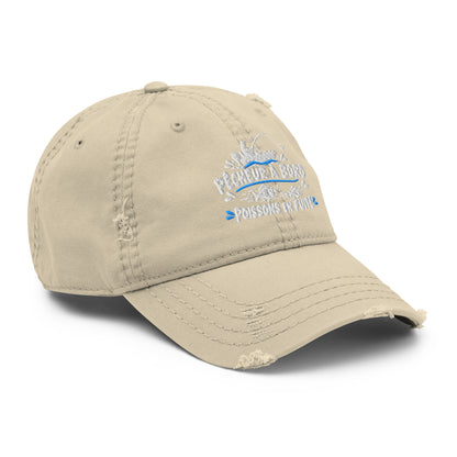 Casquette Baseball, brodée « Pêcheur à bord, poissons en fuite », en Kaki, vue de trois quarts, image 17
