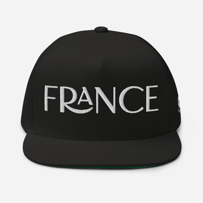 Casquette Snapback, brodée « France », en Noir, vue de face, image 2