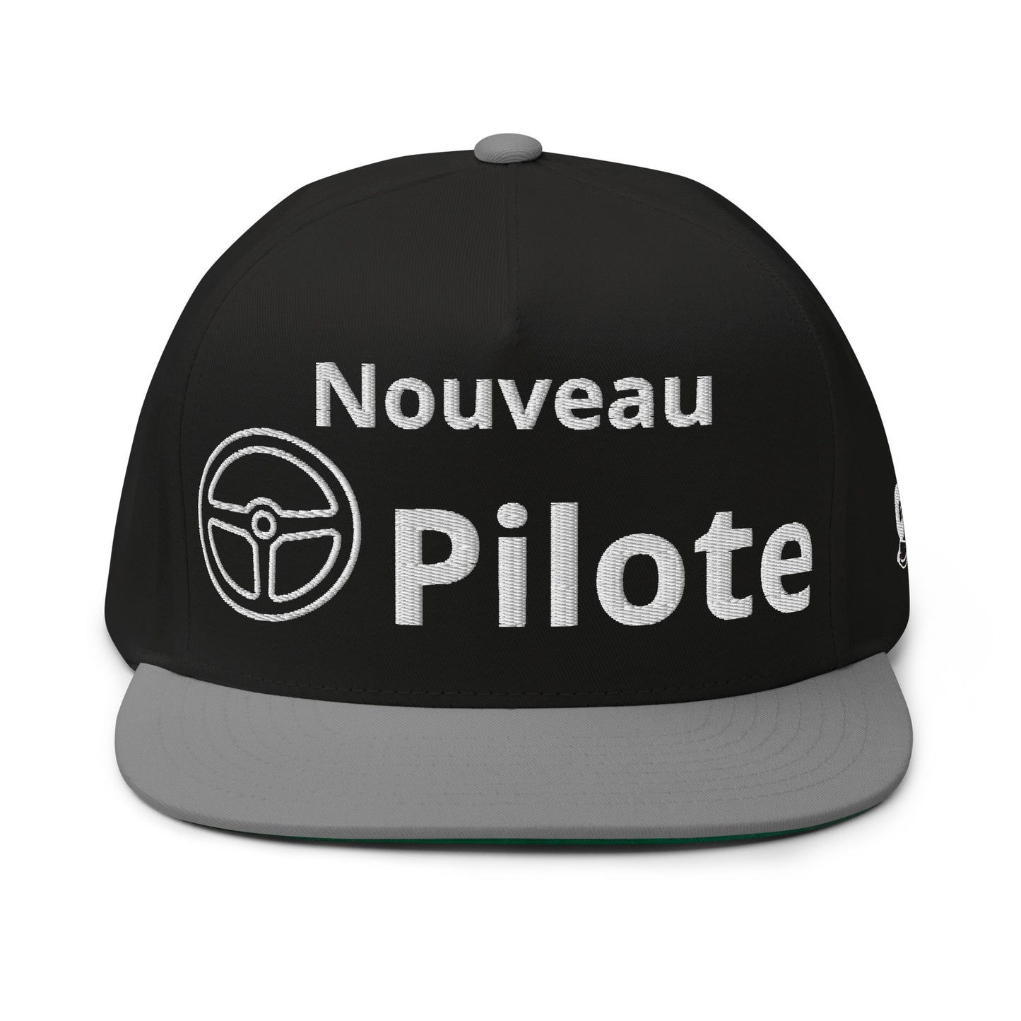 Casquette Snapback, brodée « Nouveau Pilote », en Noir, vue de face, image 12