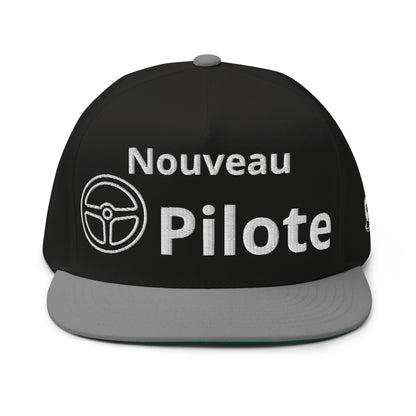 Casquette Snapback, brodée « Nouveau Pilote », en Noir, vue de face, image 12