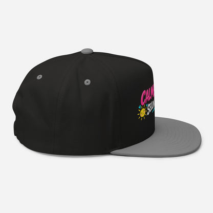 Casquette Snapback, brodée « Calme et douce selon la météo », en Noir, vue de côté, image 13