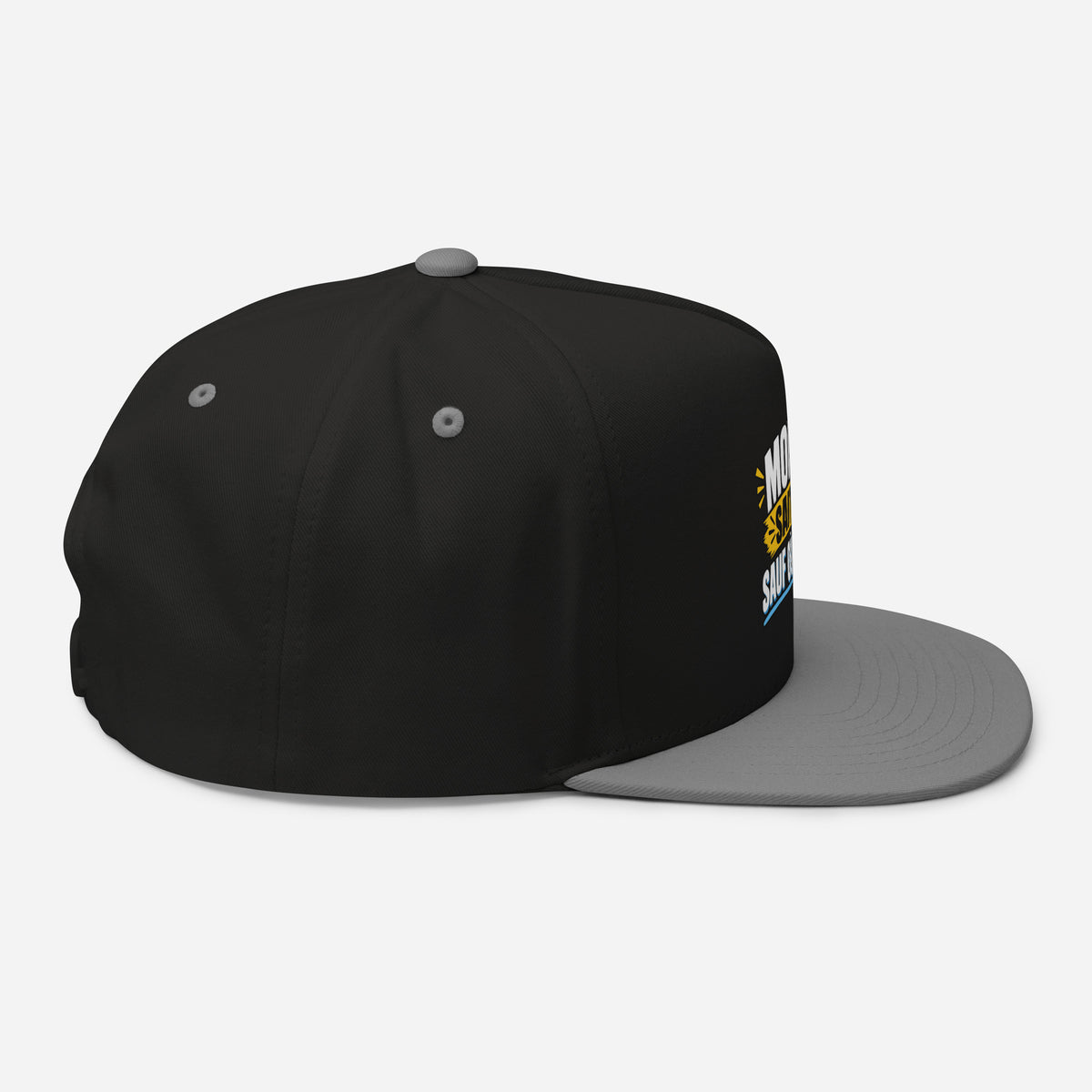 Casquette Snapback, brodée « Monsieur sait tout, sauf ou sait », en Noir, vue de côté, image 12