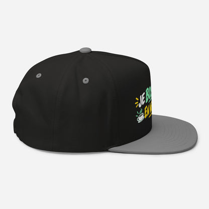 Casquette Snapback, brodée « Je bosse mieux en weekend », en Noir, vue de côté, image 12