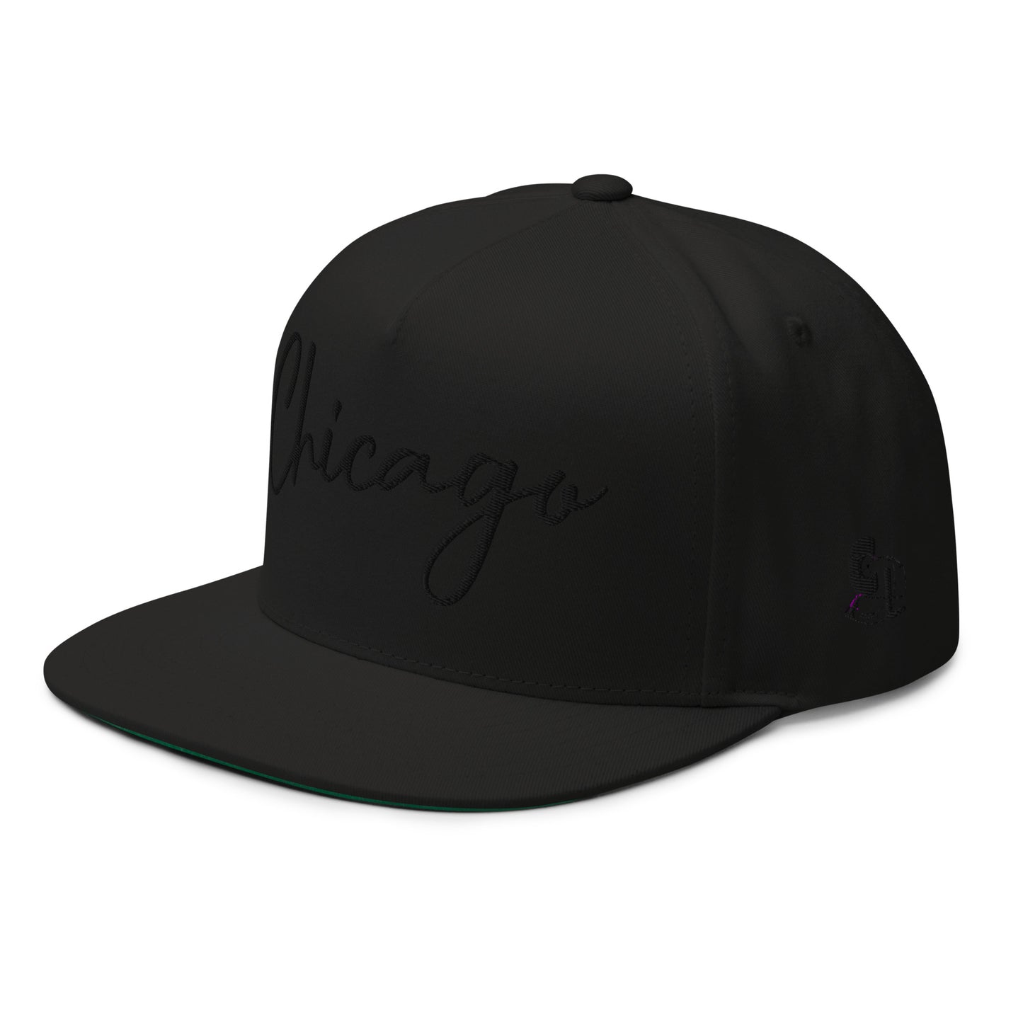 Casquette Snapback, brodée « Chicago », en Noir, vue de trois quarts, image 4