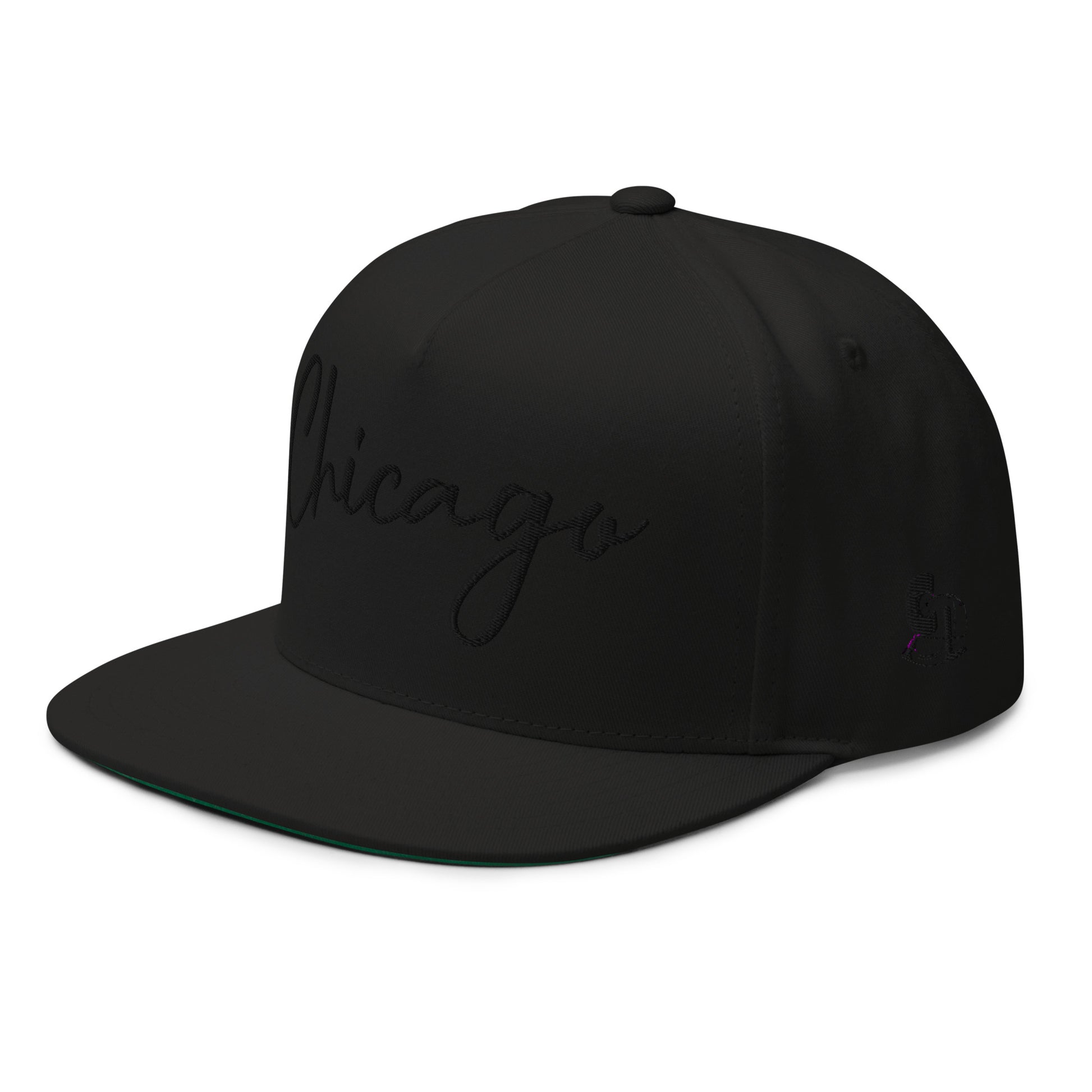 Casquette Snapback, brodée « Chicago », en Noir, vue de trois quarts, image 4