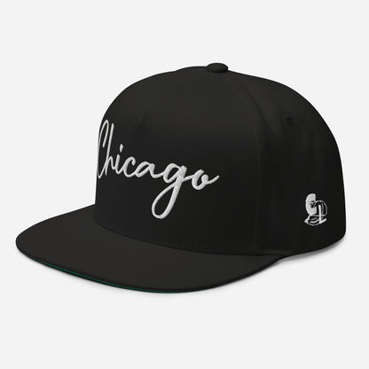 Casquette Snapback, brodée « Chicago », en Noir, vue de trois quarts, image 4