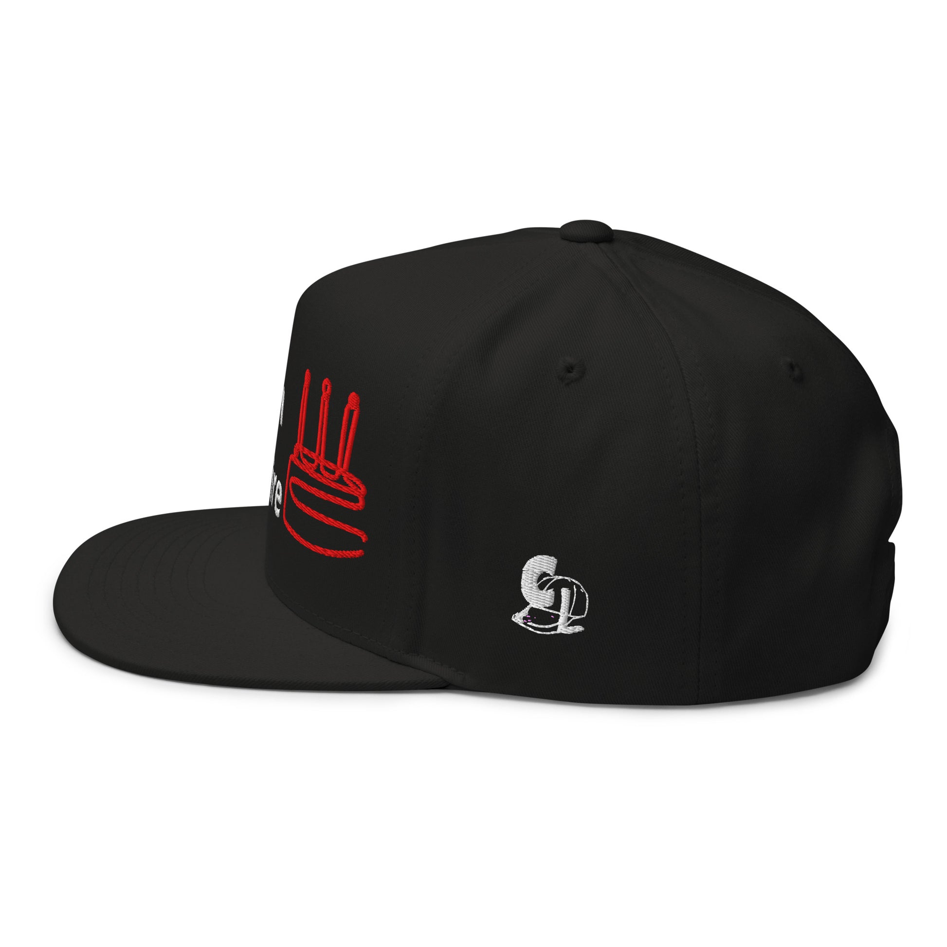 Casquette Snapback, brodée « C'est mon anniversaire », en Noir, vue de côté, image 6