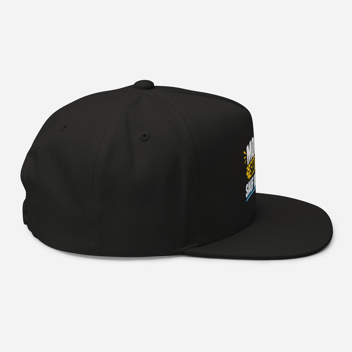 Casquette Snapback, brodée « Monsieur sait tout, sauf ou sait », en Noir, vue de côté, image 7