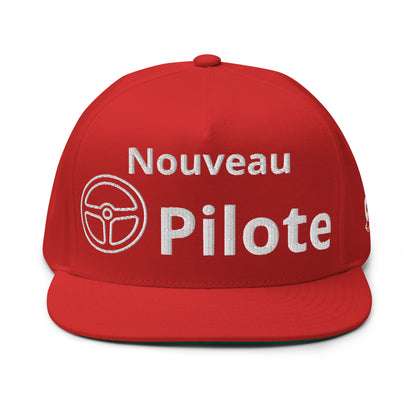Casquette Snapback, brodée « Nouveau Pilote », en Rouge, vue de face, image 24
