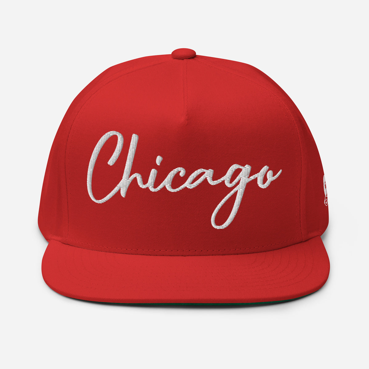 Casquette Snapback, brodée « Chicago », en Rouge, vue de face, image 20