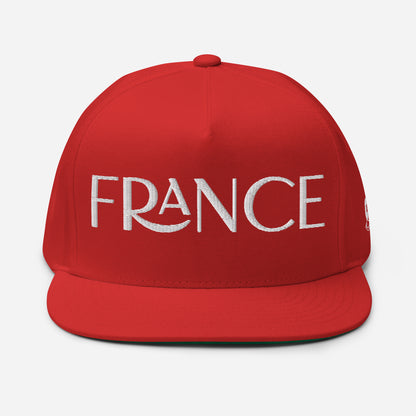 Casquette Snapback, brodée « France », en Rouge, vue de face, image 19