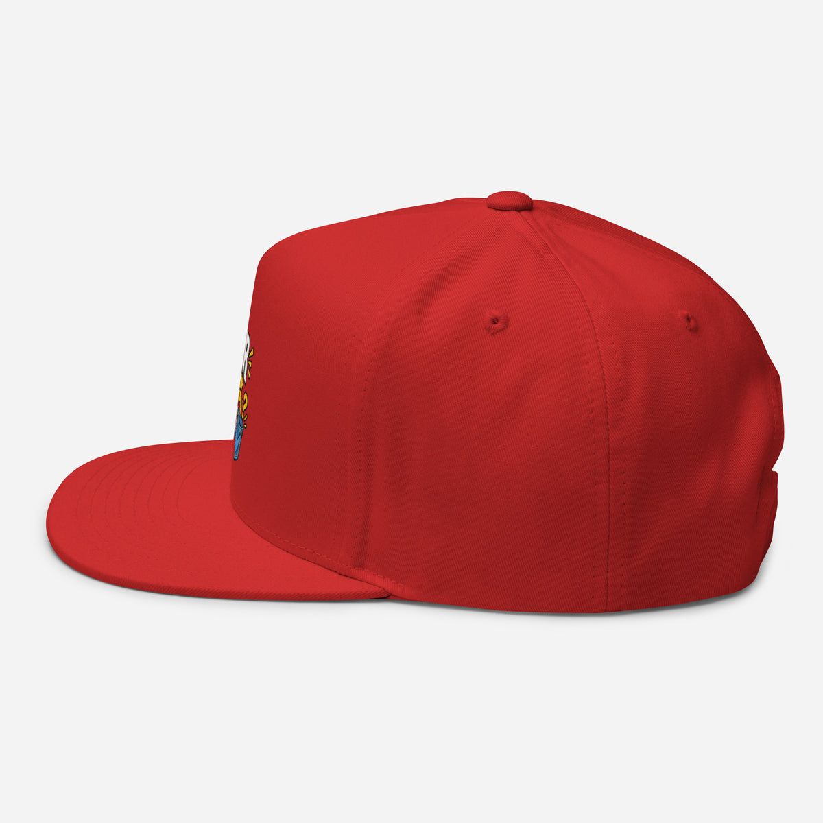 Casquette Snapback, brodée « Monsieur sait tout, sauf ou sait », en Rouge, vue de côté, image 22