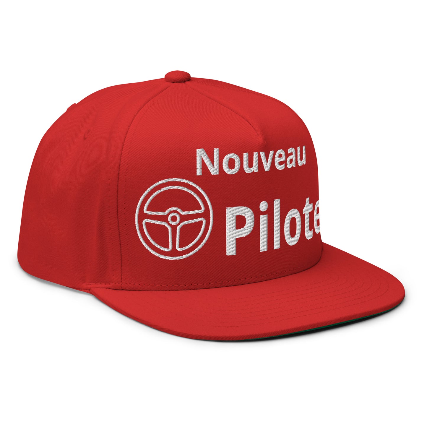 Casquette Snapback, brodée « Nouveau Pilote », en Rouge, vue de trois quarts, image 27