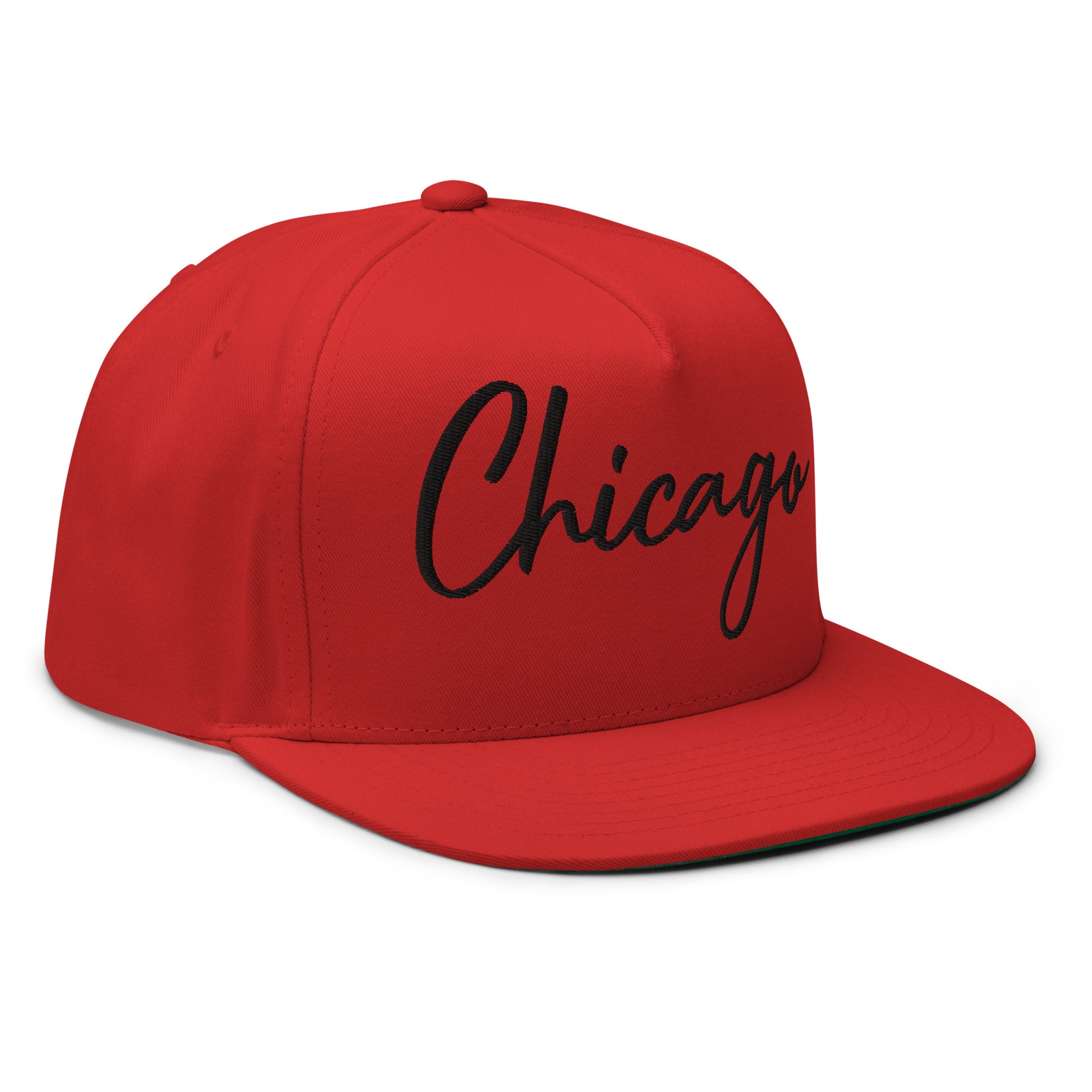 Casquette Snapback, brodée « Chicago », en Rouge, vue de trois quarts, image 23