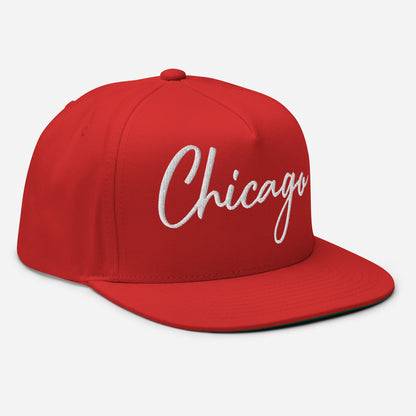 Casquette Snapback, brodée « Chicago », en Rouge, vue de trois quarts, image 23