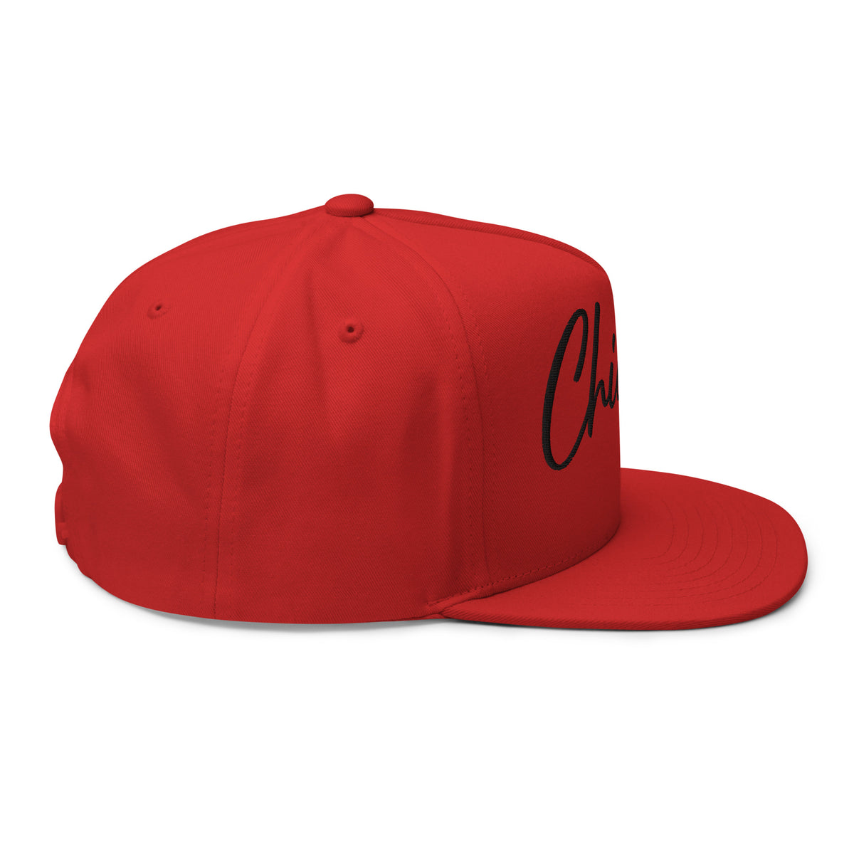 Casquette Snapback, brodée « Chicago », en Rouge, vue de côté, image 24