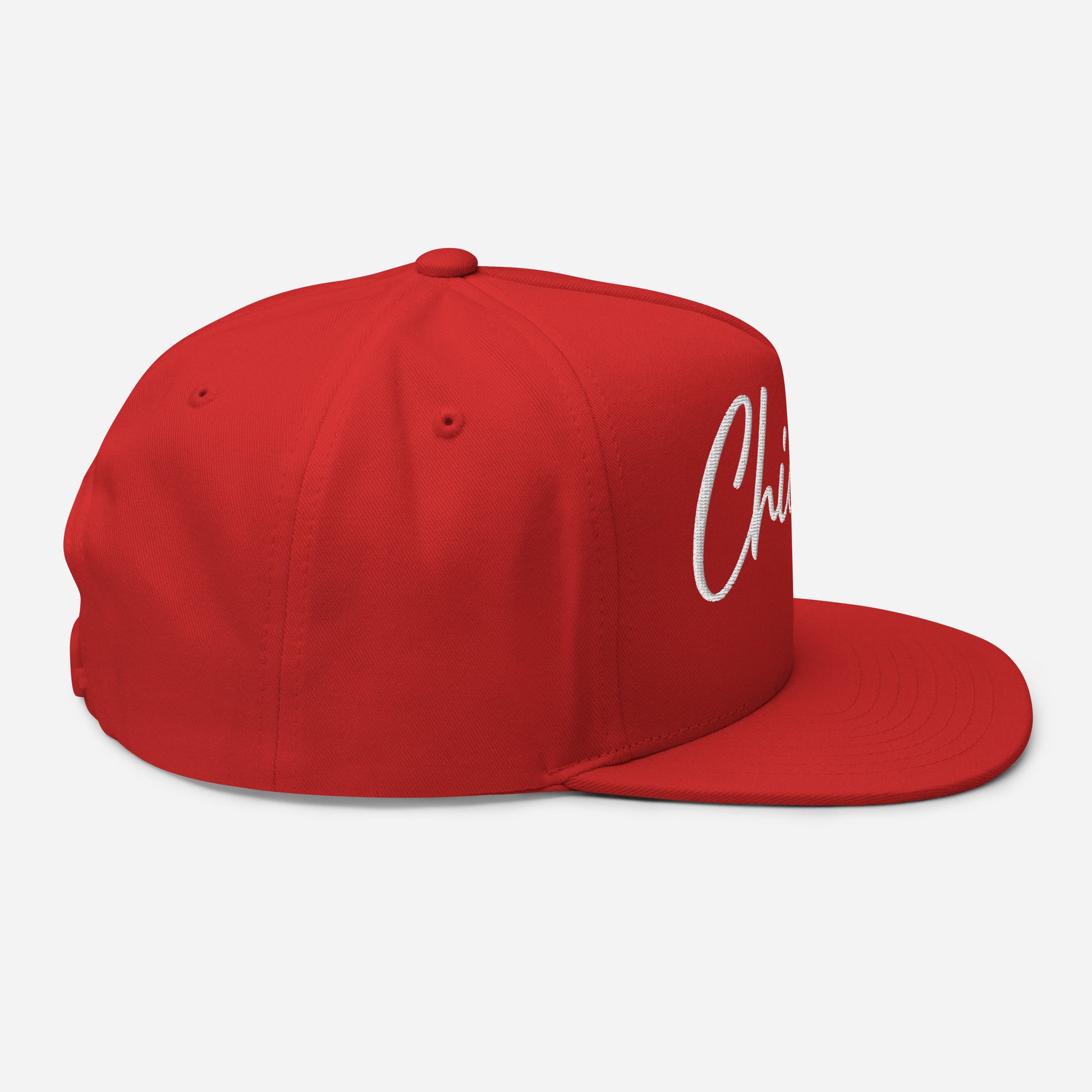 Casquette Snapback, brodée « Chicago », en Rouge, vue de côté, image 24