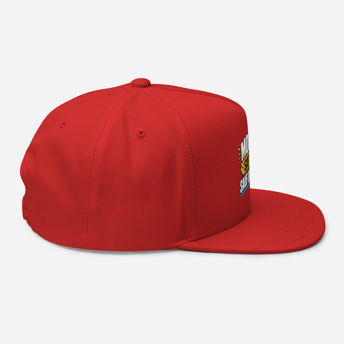 Casquette Snapback, brodée « Monsieur sait tout, sauf ou sait », en Rouge, vue de côté, image 24