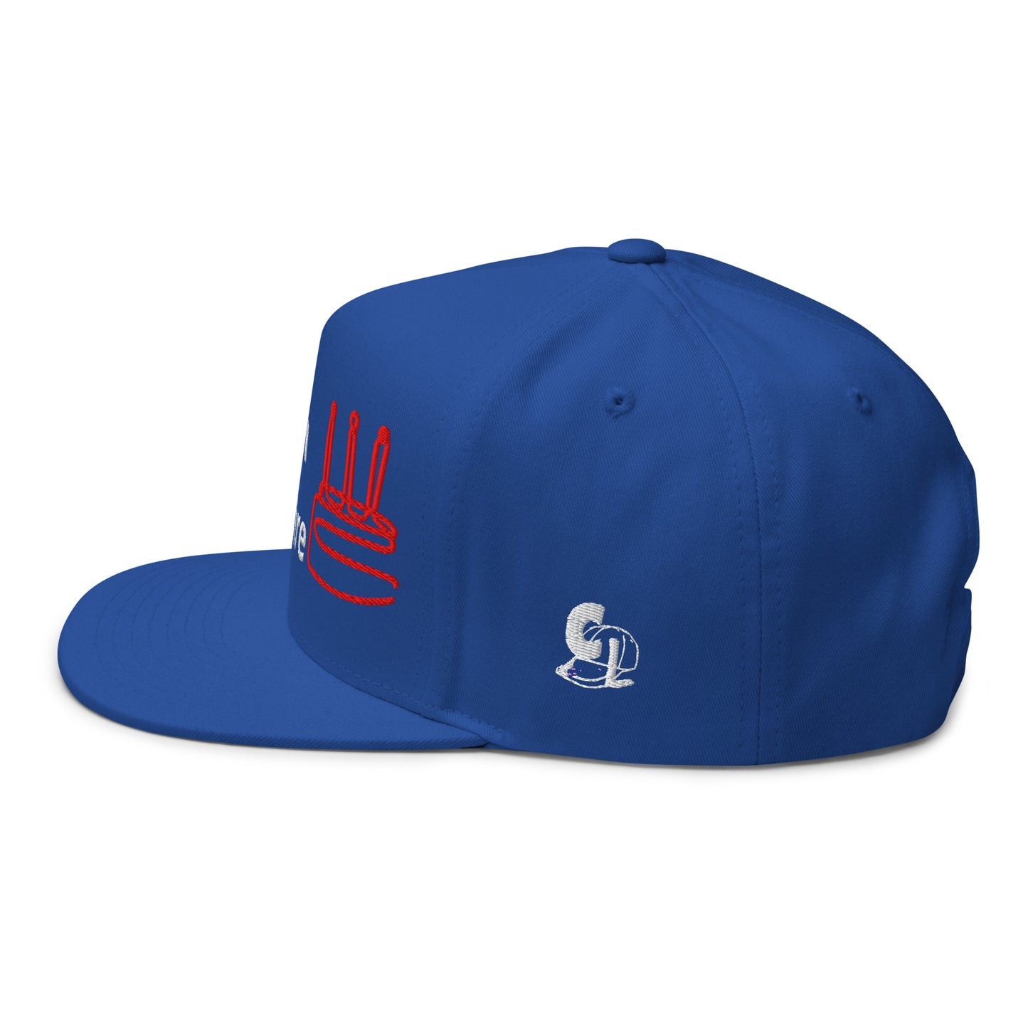 Casquette Snapback, brodée « C'est mon anniversaire », en Bleu Roi, vue de côté, image 16