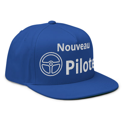 Casquette Snapback, brodée « Nouveau Pilote », en Bleu Roi, vue de trois quarts, image 22