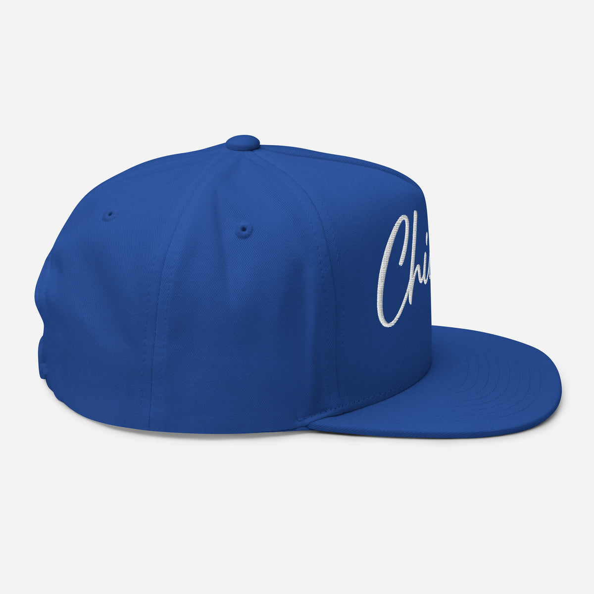 Casquette Snapback, brodée « Chicago », en Bleu Roi, vue de côté, image 19