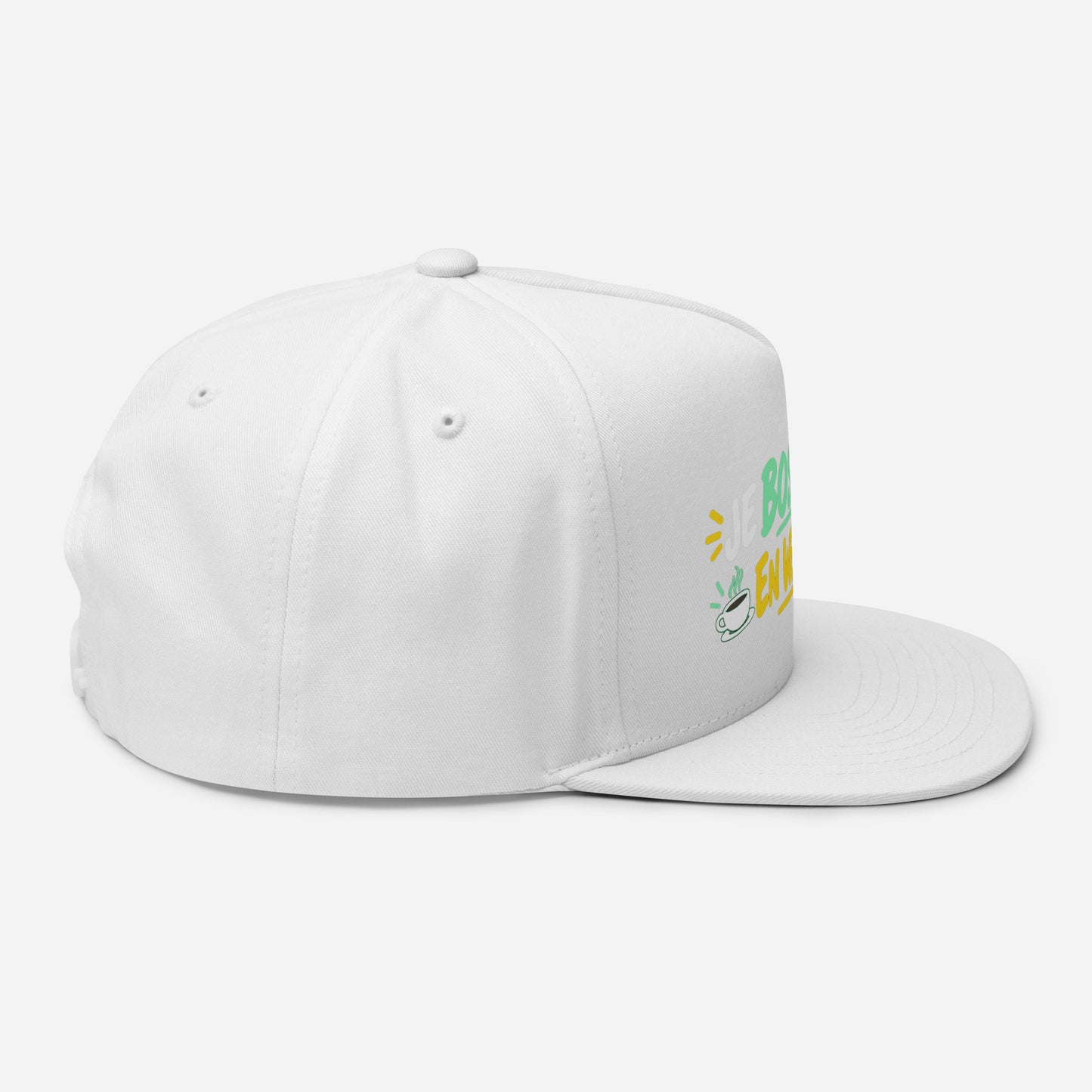 Casquette Snapback, brodée « Je bosse mieux en weekend », vue de côté, image 30