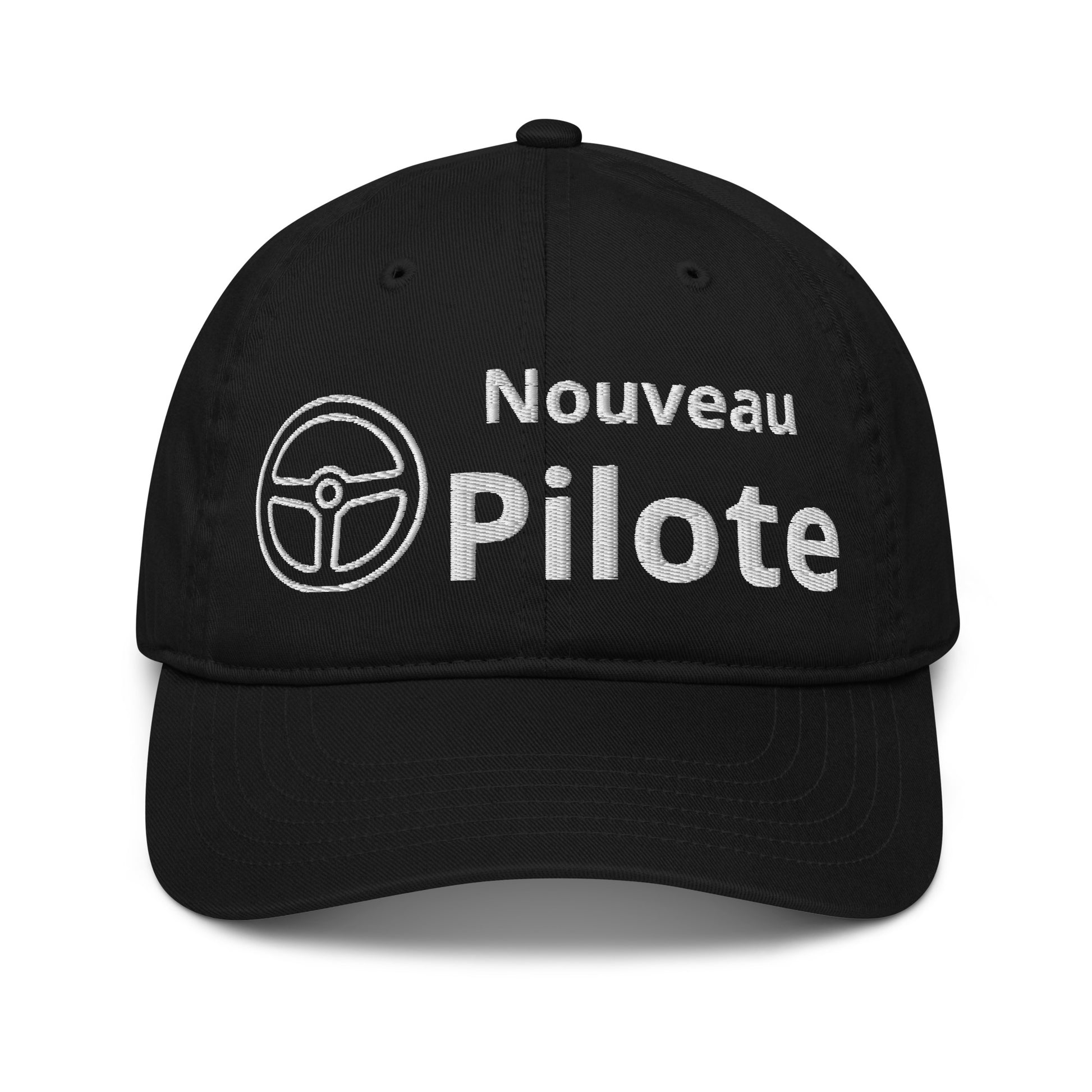 Casquette Baseball, brodée « Nouveau pilote », en Noir, vue de face, image 6
