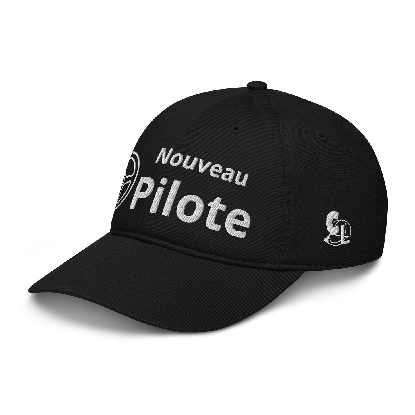 Casquette Baseball, brodée « Nouveau pilote », en Noir, vue de trois quarts, image 12