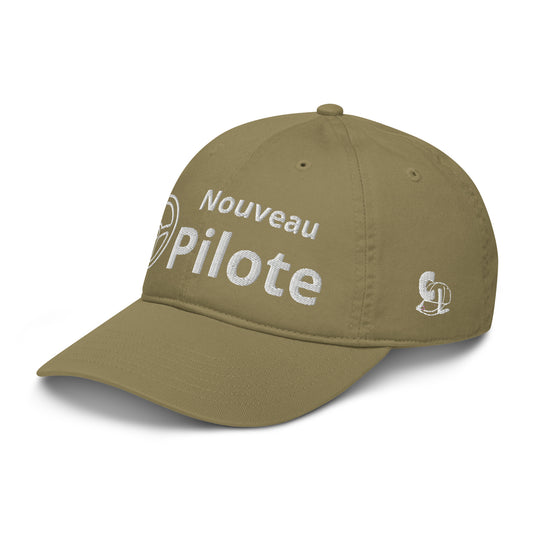 Casquette Baseball, brodée « Nouveau pilote », en Jungle, vue de trois quarts