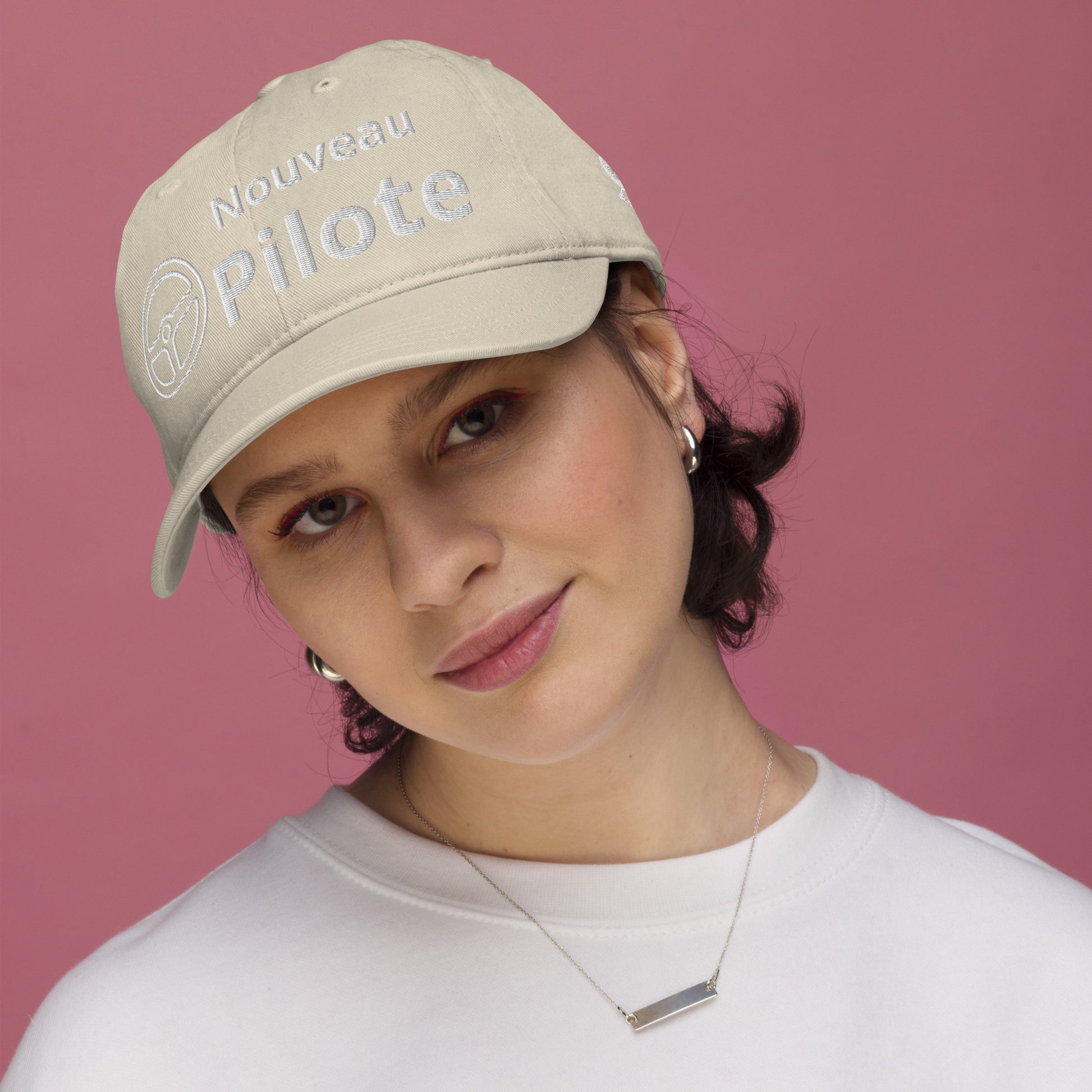 Casquette Baseball, brodée « Nouveau pilote », en Oyster, vue de face, image 7