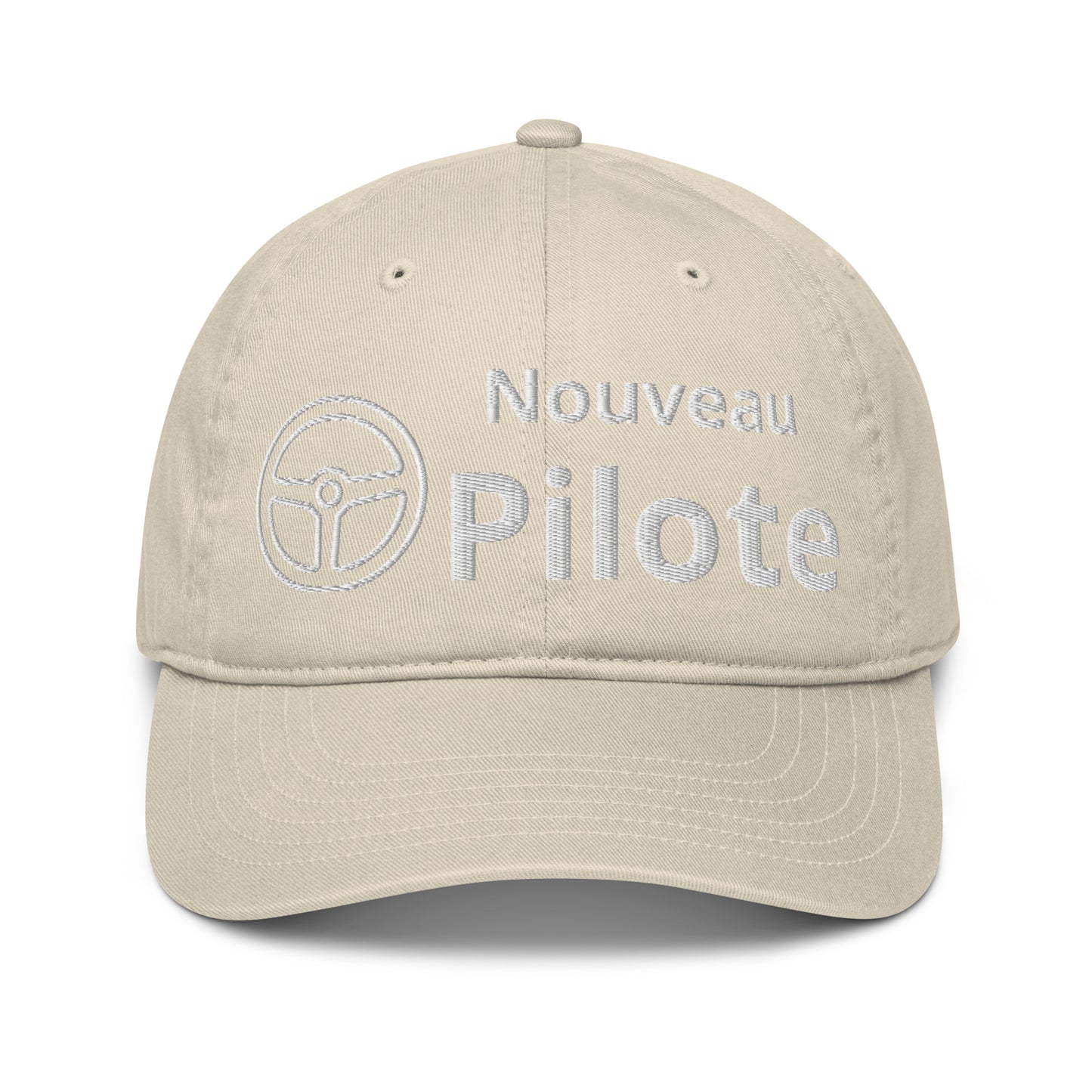 Casquette Baseball, brodée « Nouveau pilote », en Oyster, vue de face, image 4