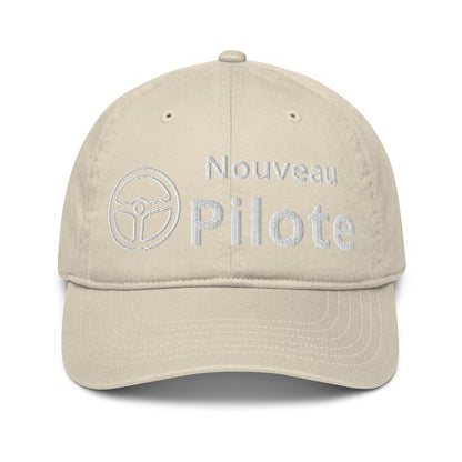 Casquette Baseball, brodée « Nouveau pilote », en Oyster, vue de face, image 4