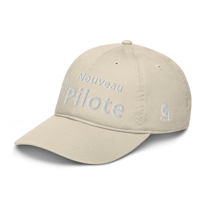 Casquette Baseball, brodée « Nouveau pilote », en Oyster, vue de trois quarts, image 31