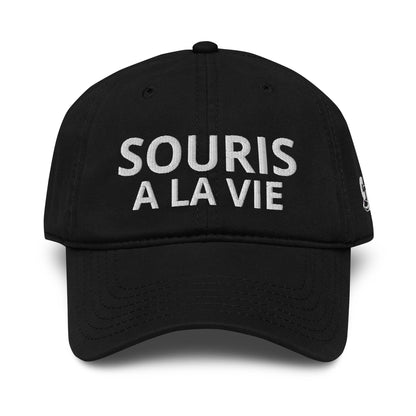 Casquette Baseball, brodée « Souris à la vie », en Noir, vue de face, image 7