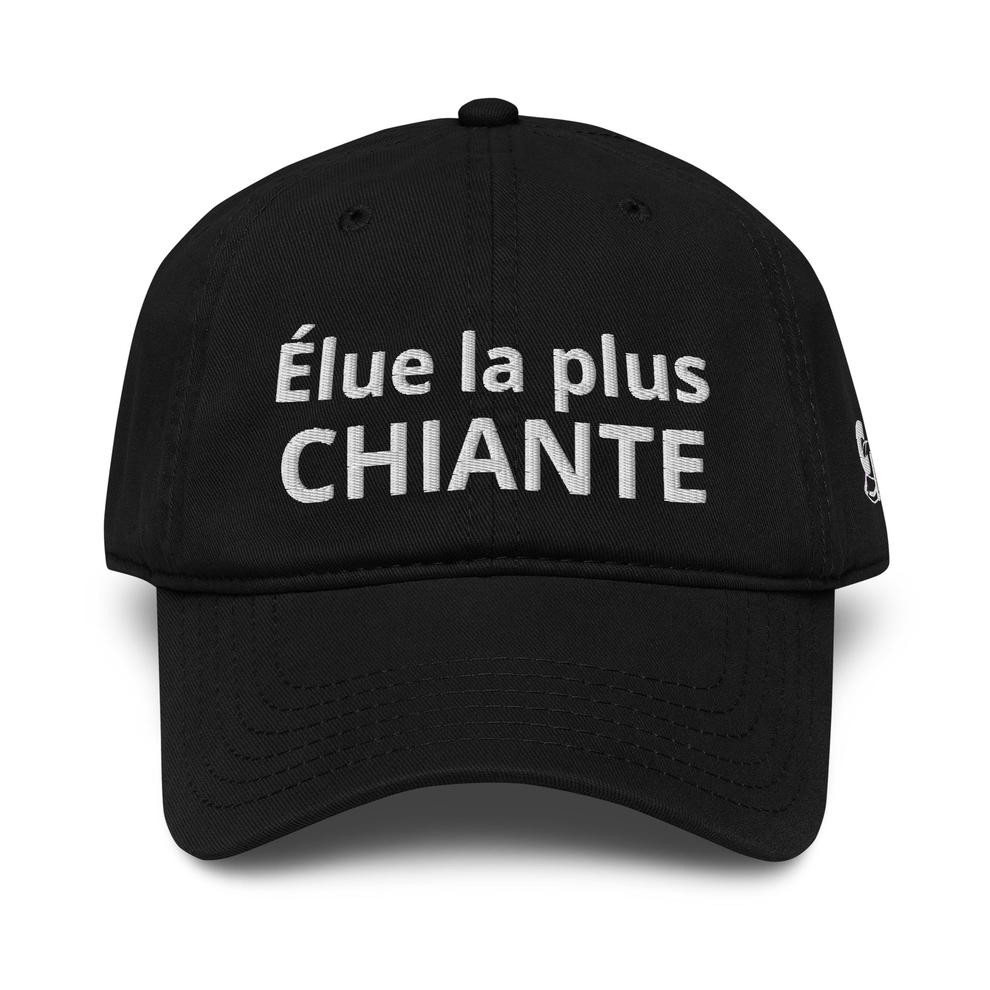 Casquette Baseball, brodée « Élue la plus chiante », en Noir, vue de face, image 7