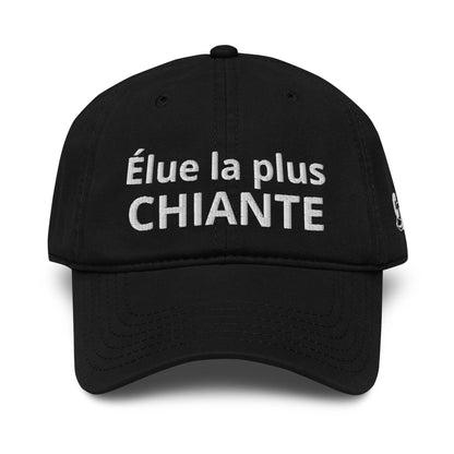 Casquette Baseball, brodée « Élue la plus chiante », en Noir, vue de face, image 7