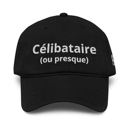 Casquette Baseball, brodée « Célibataire (ou presque) », en Noir, vue de face, image 7