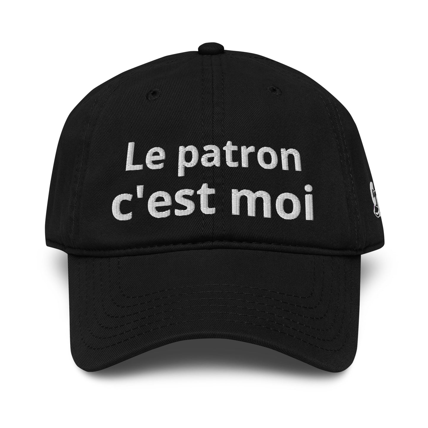 Casquette Baseball, brodée « Le patron c'est moi », en Noir, vue de face, image 7