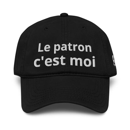 Casquette Baseball, brodée « Le patron c'est moi », en Noir, vue de face, image 7