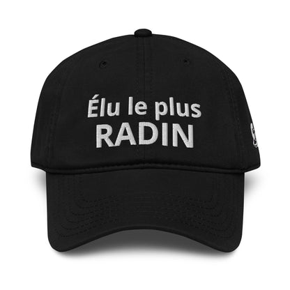 Casquette Baseball, brodée « Élu le plus radin », en Noir, vue de face, image 7