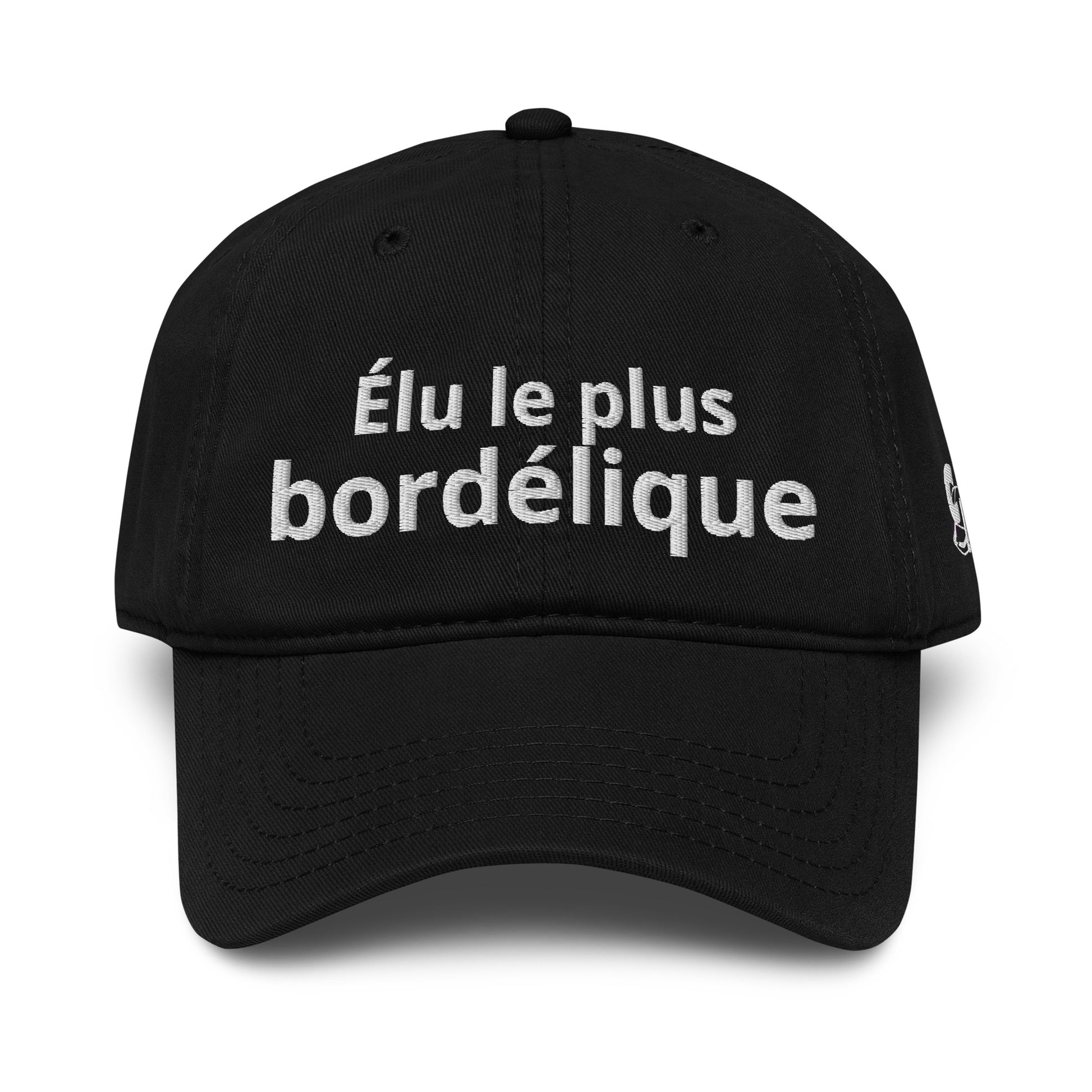 Casquette Baseball, brodée « Élu le plus bordélique », en Noir, vue de face, image 7