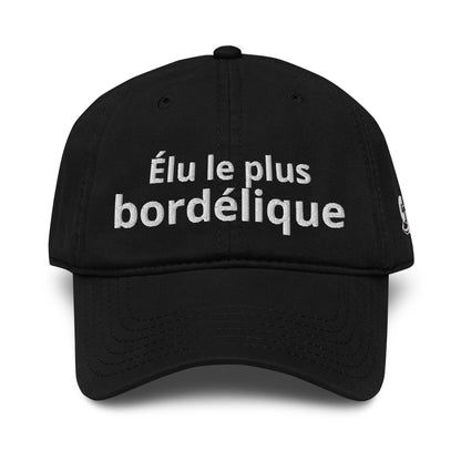 Casquette Baseball, brodée « Élu le plus bordélique », en Noir, vue de face, image 7