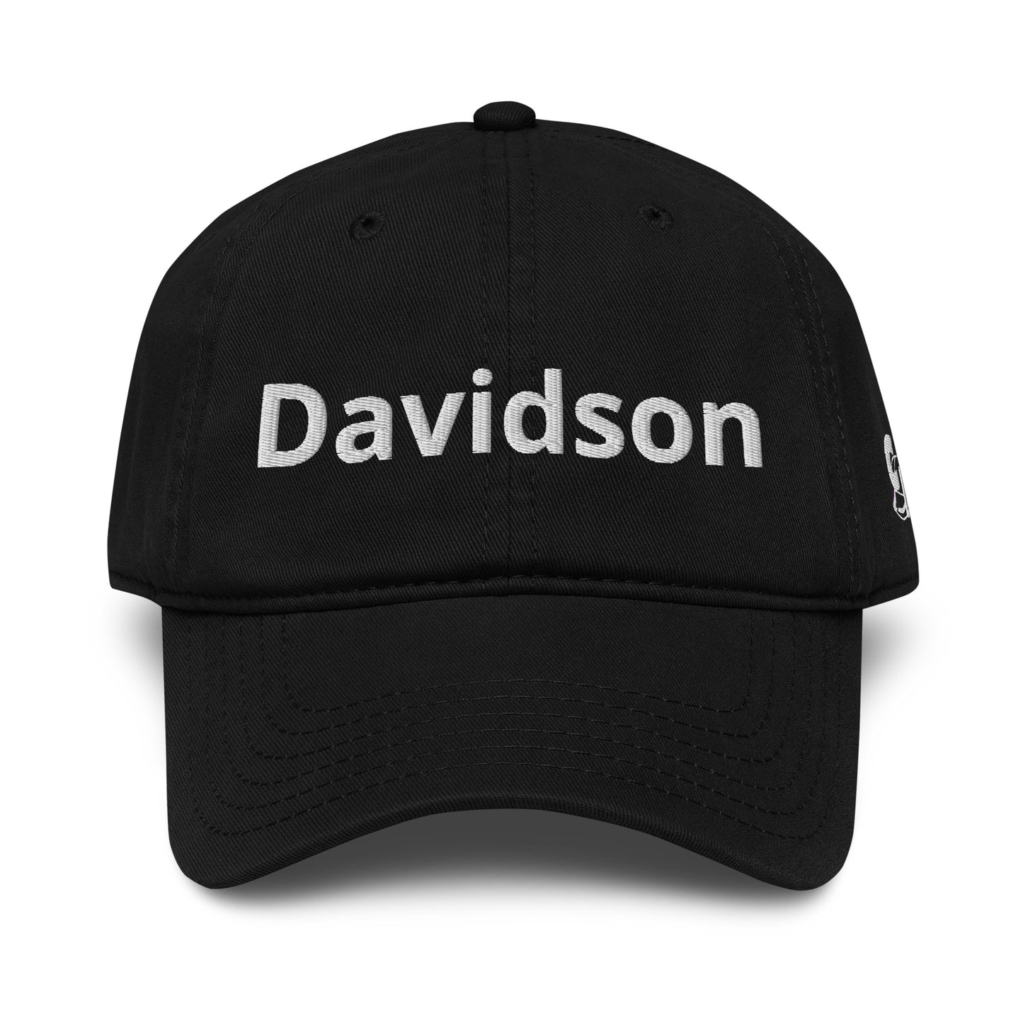 Casquette Baseball, brodée « Davidson », en Noir, vue de face, image 7