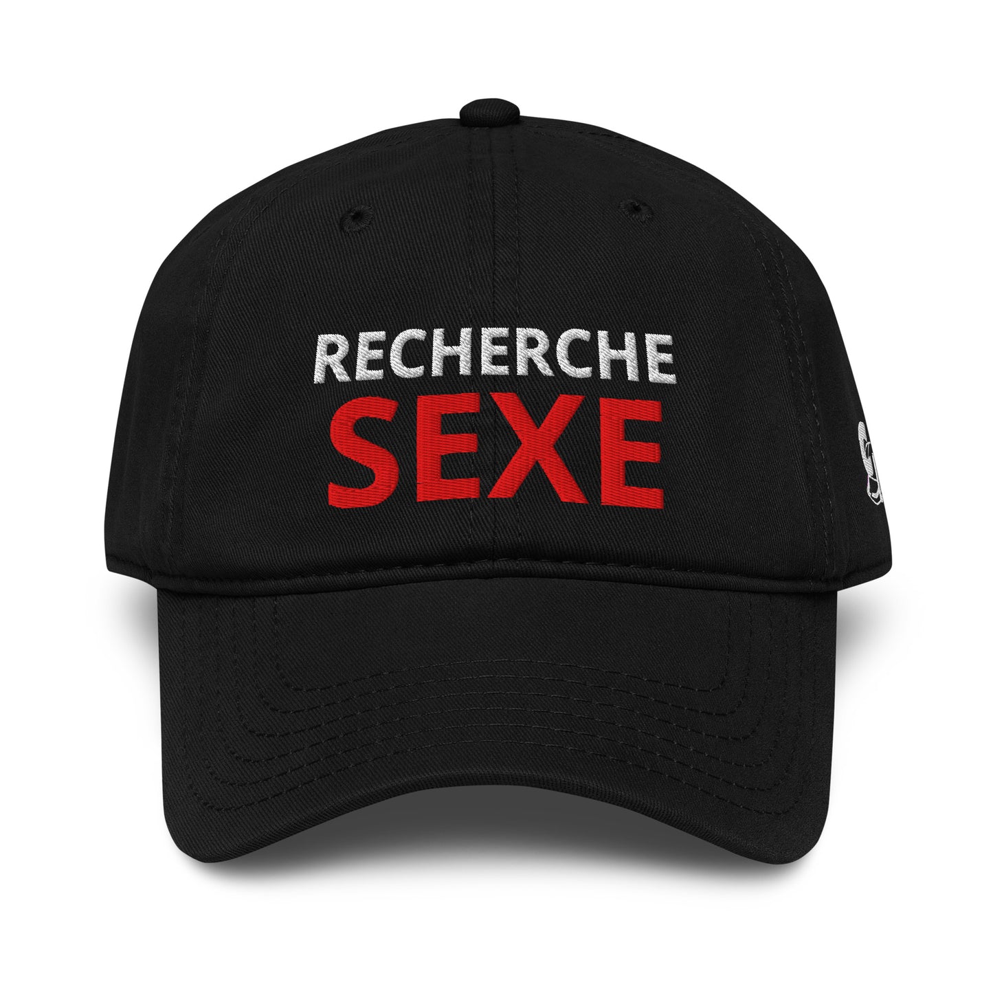 Casquette Baseball, brodée « Recherche SEXE », en Noir, vue de face, image 7