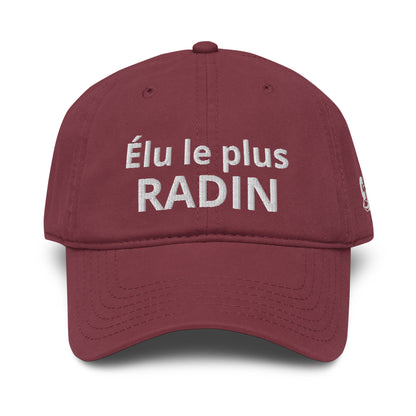Casquette Baseball, brodée « Élu le plus radin », en Bordeaux, vue de face, image 15